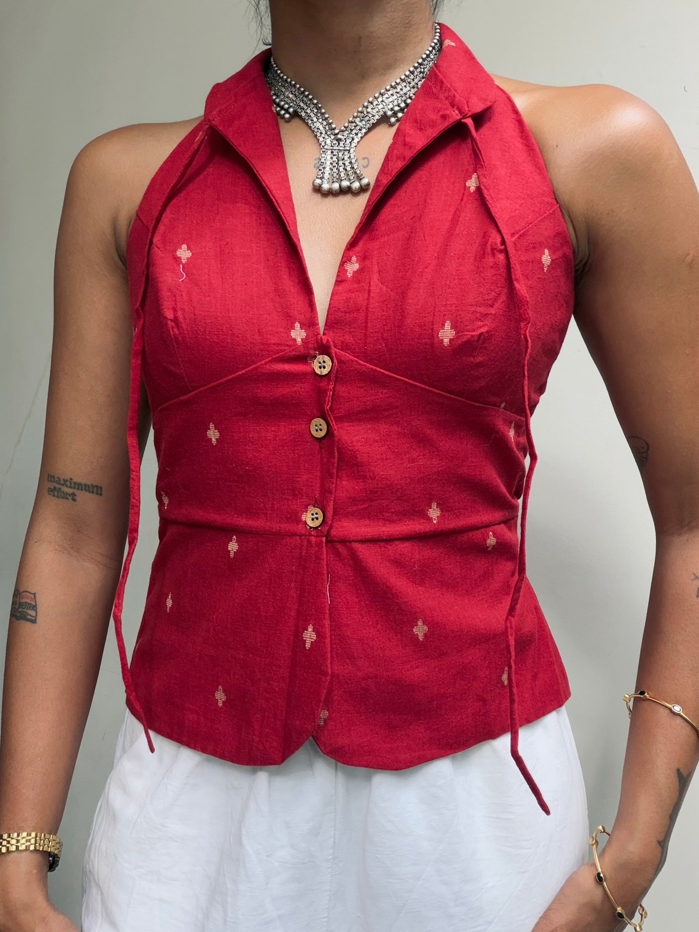 Trupti: Red Jamdani