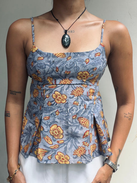 Delicia: Blueish Grey Sanganeri