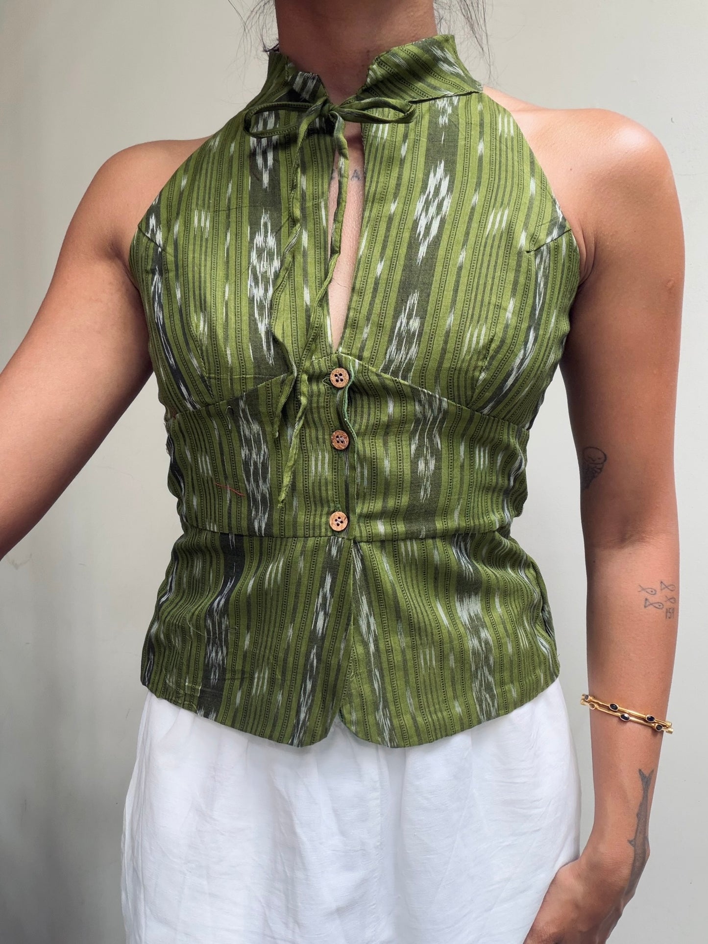 Trupti: Olive Green Sambalpuri