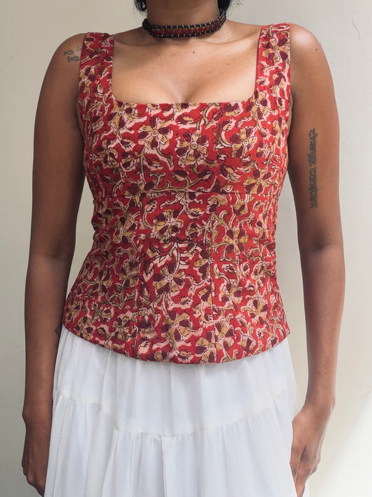 Gul: Red Floral Kalamkari