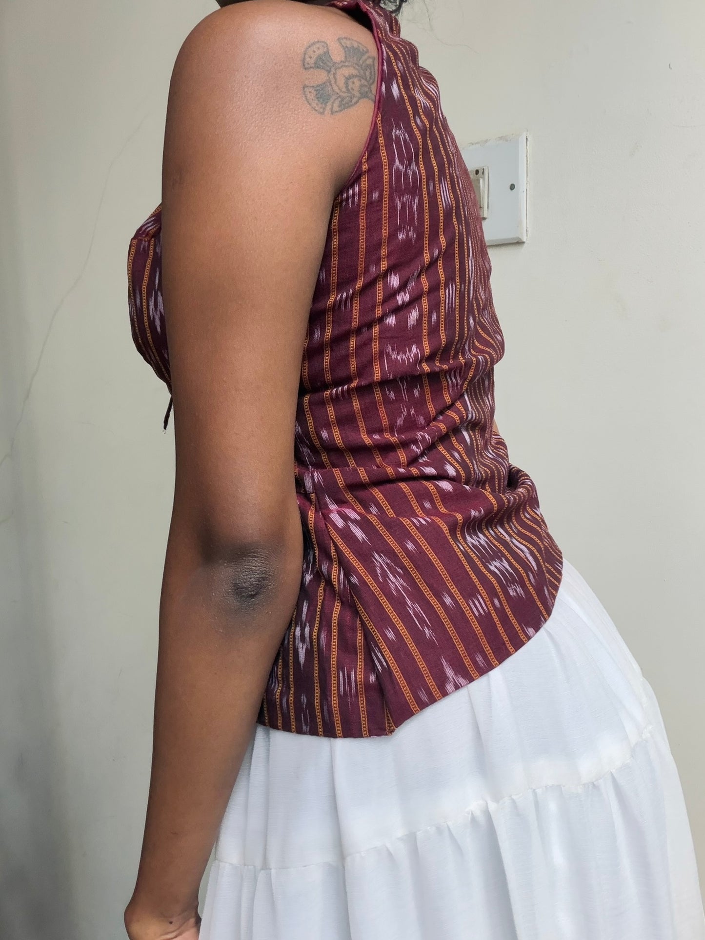 Trupti: Deep Maroon Sambalpuri