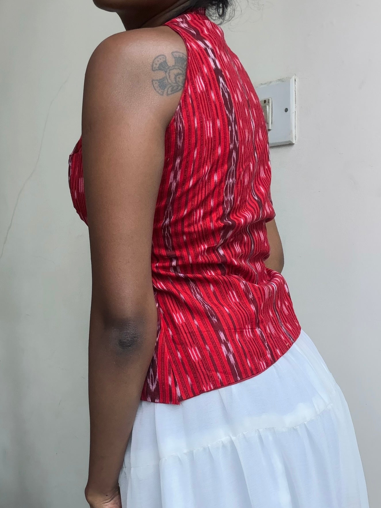 Trupti: Bright Red Sambalpuri