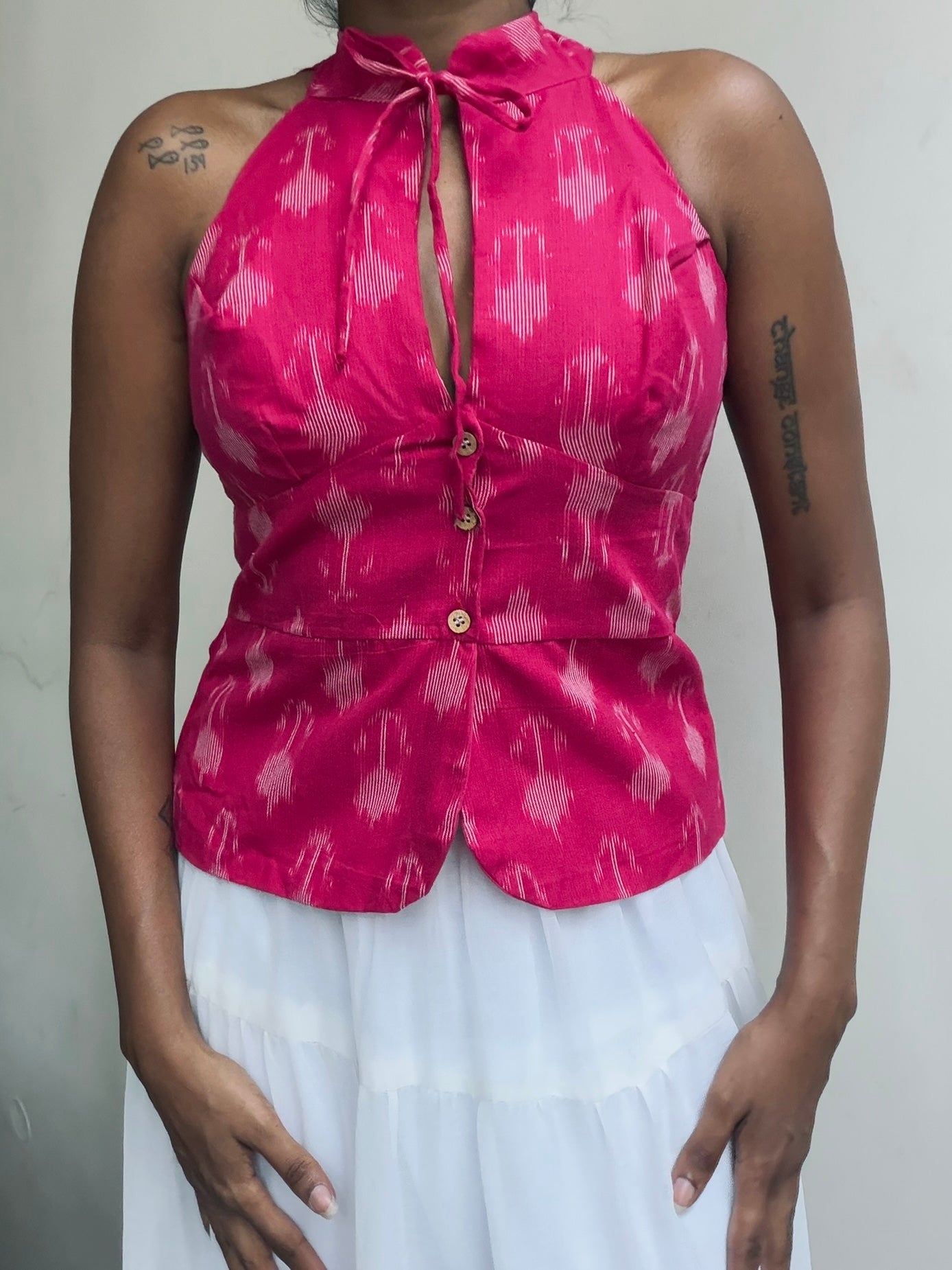 Trupti: Bright Pink Double Ikat