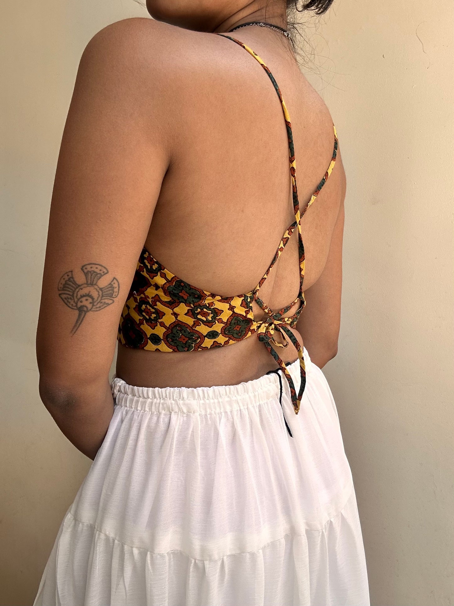Bella: Yellow Geometric Ajrakh