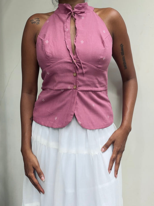 Trupti: Onion Pink Jamdani