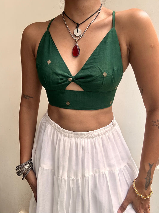 Bella: Green Jamdani