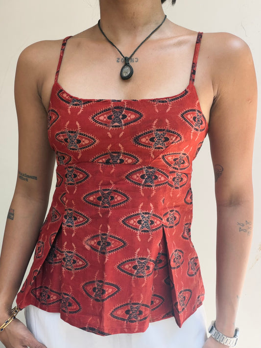 Delicia: Red Eyelet Ajrakh