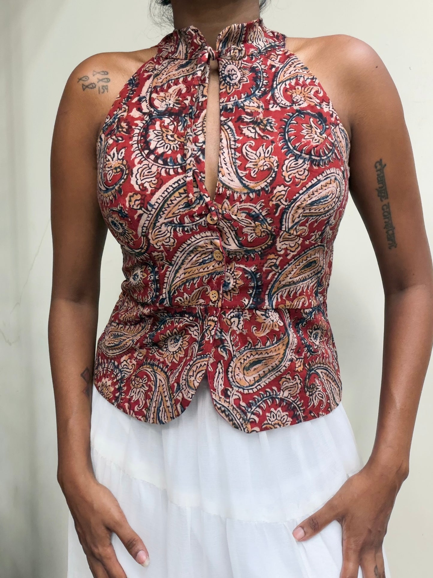 Trupti: Red Paisley Kalamkari