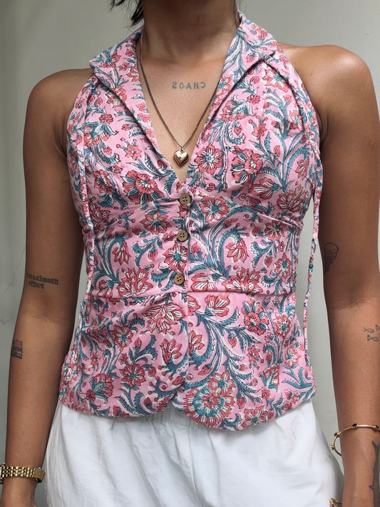 Trupti: Pink Sanganeri Block Print