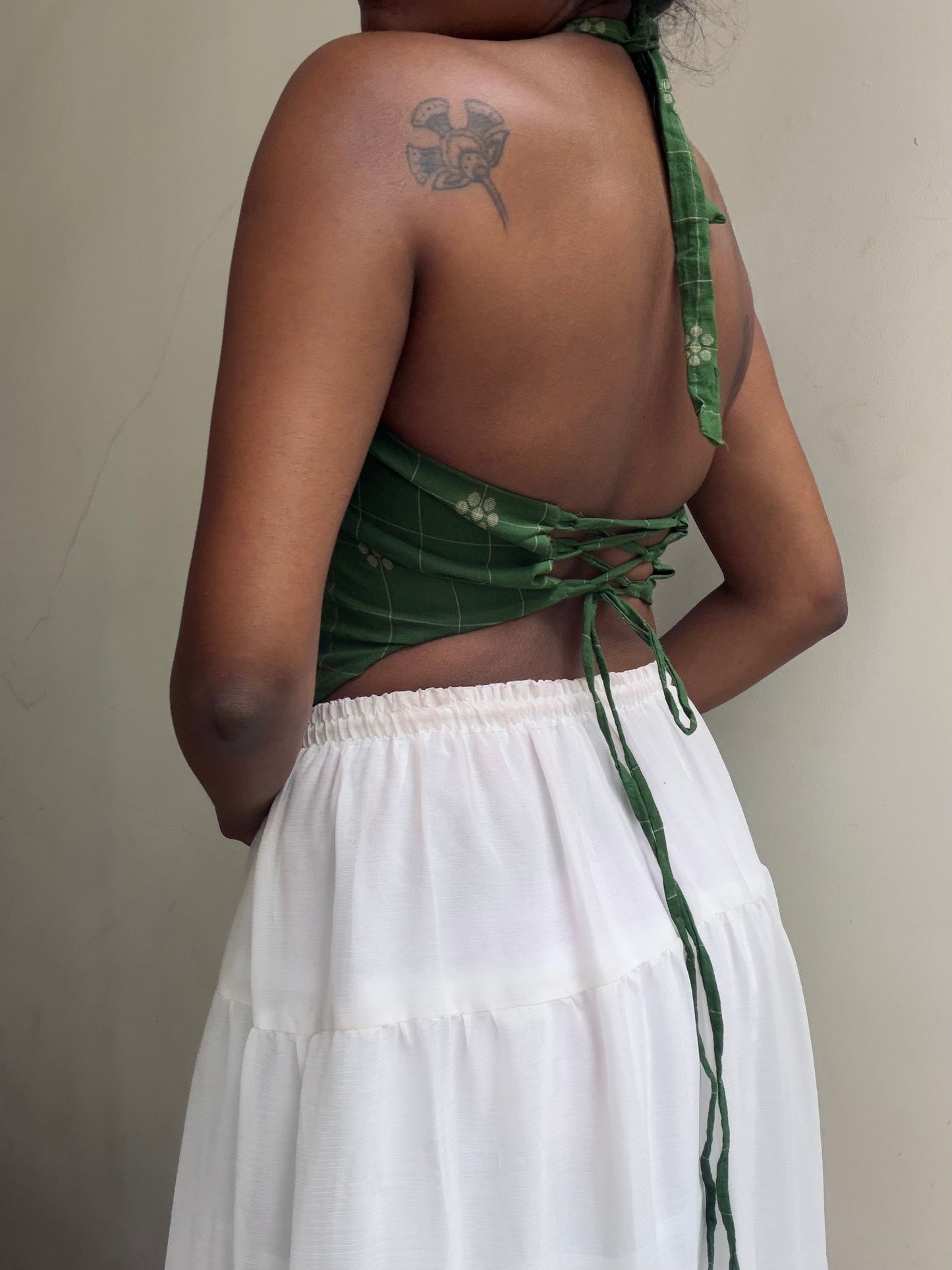 Maria: Green Checks Jamdani
