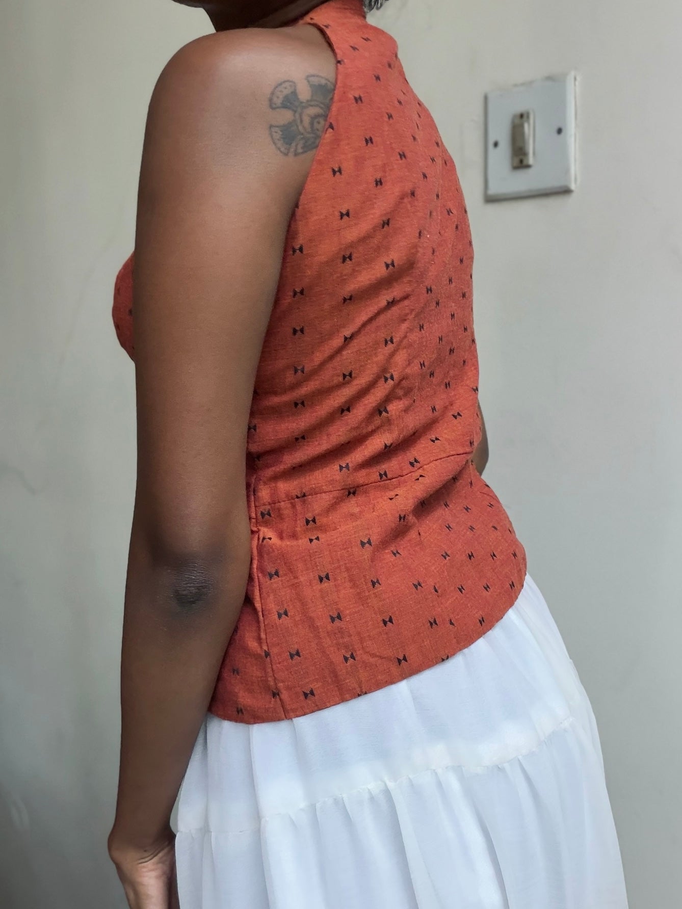 Trupti: Rust Orange Jamdani