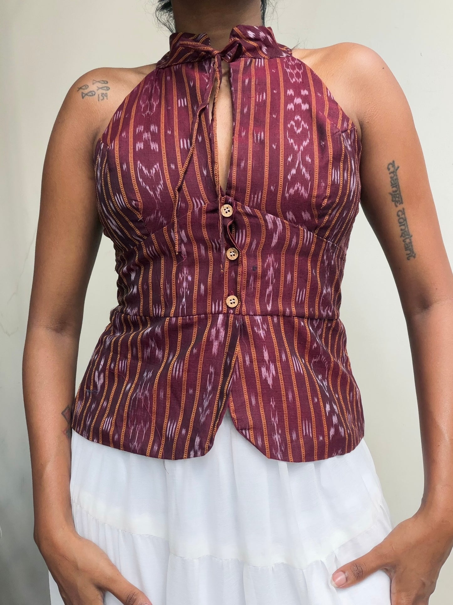 Trupti: Deep Maroon Sambalpuri