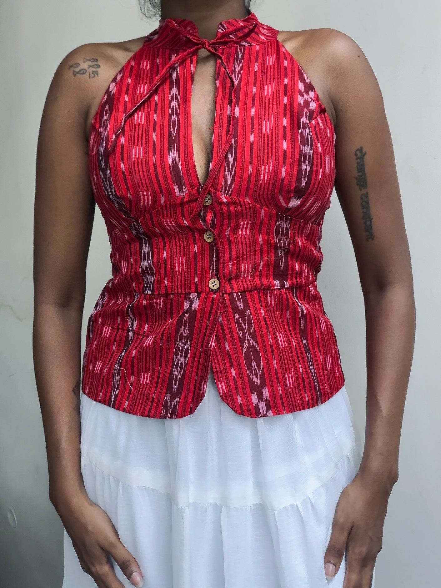 Trupti: Bright Red Sambalpuri