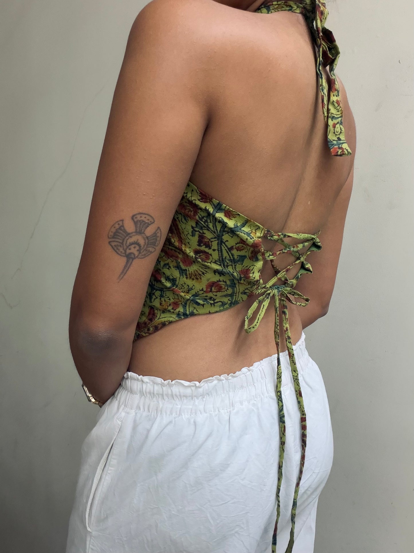 Maria: Neon Green Kalamkari
