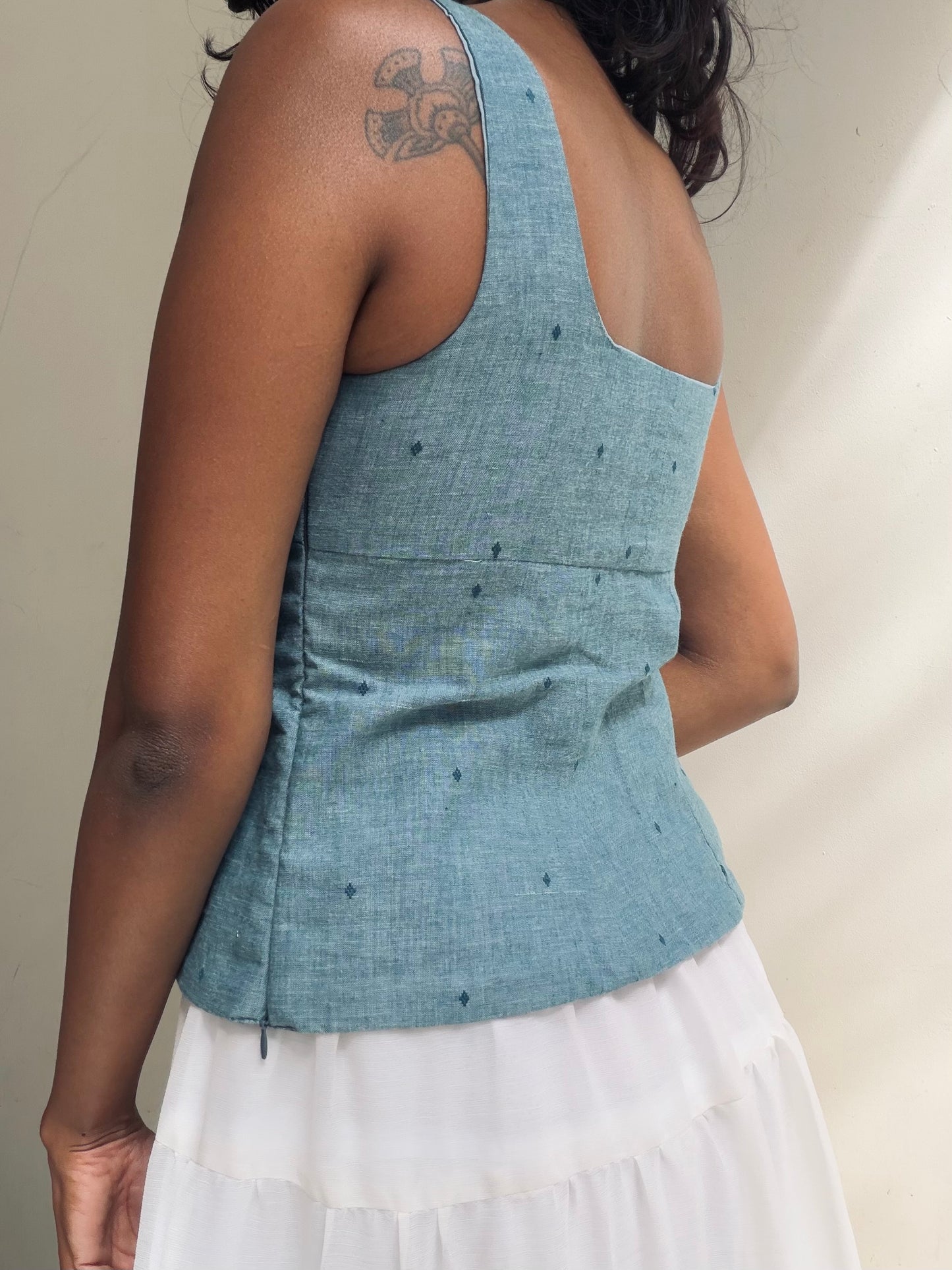 Gul: Denim Blue Jamdani