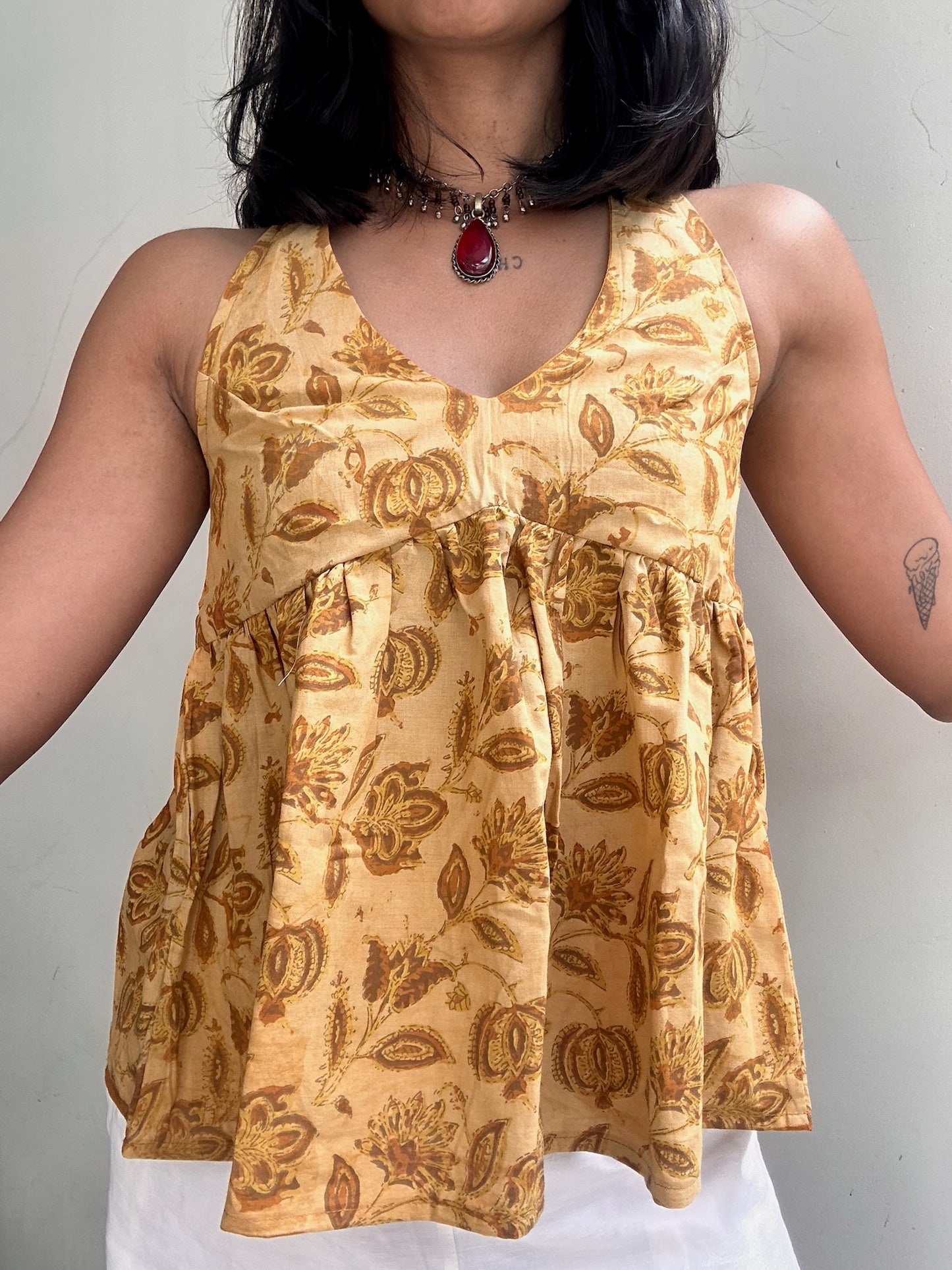 Geet: Yellow Floral Sanganeri