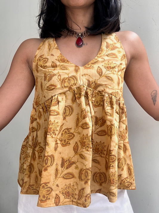 Geet: Yellow Floral Sanganeri