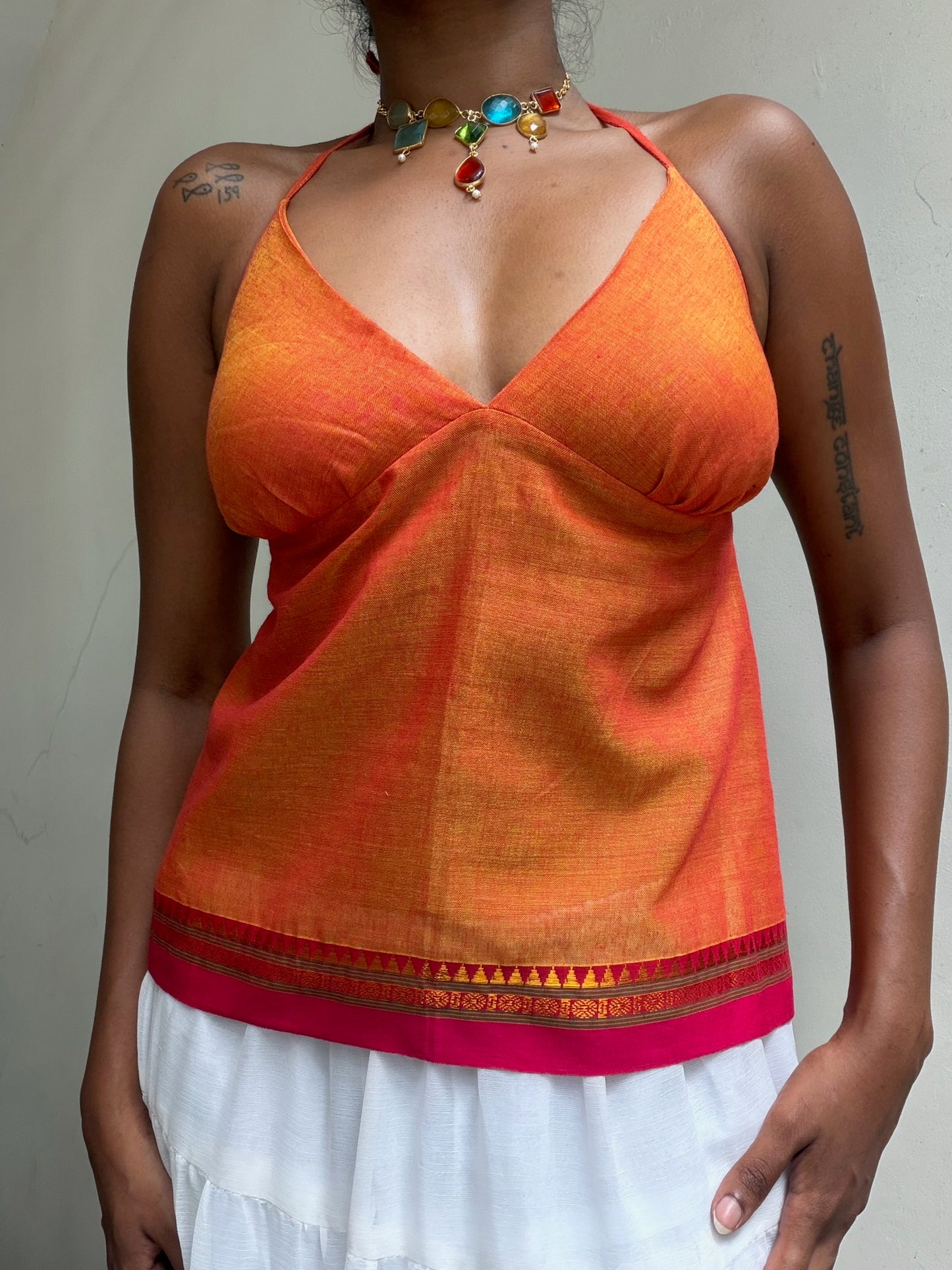 Taru: Orange Kanchi Cotton