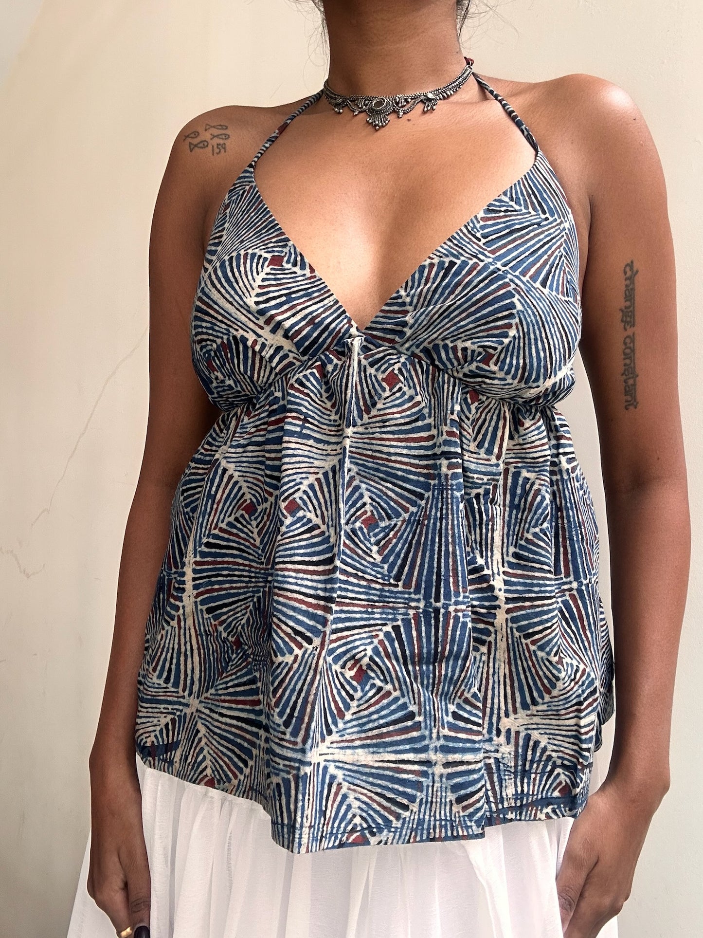 Tara: Indigo Floral Ajrakh