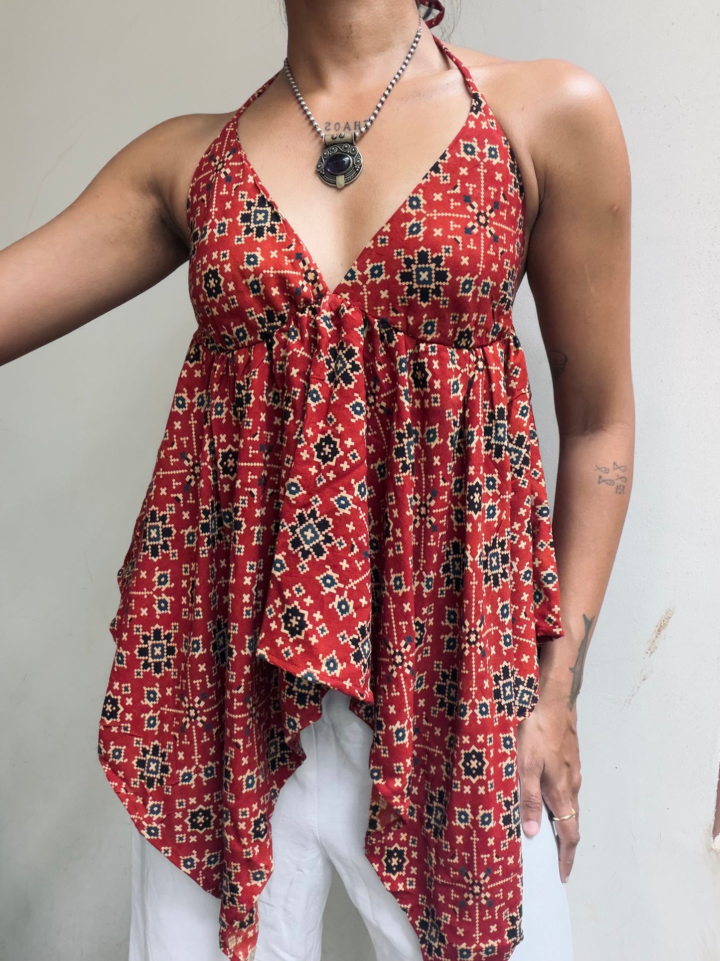 Khai: Red Geometric Rayon
