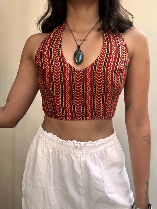 Heather: Red Striped Ajrakh Rayon