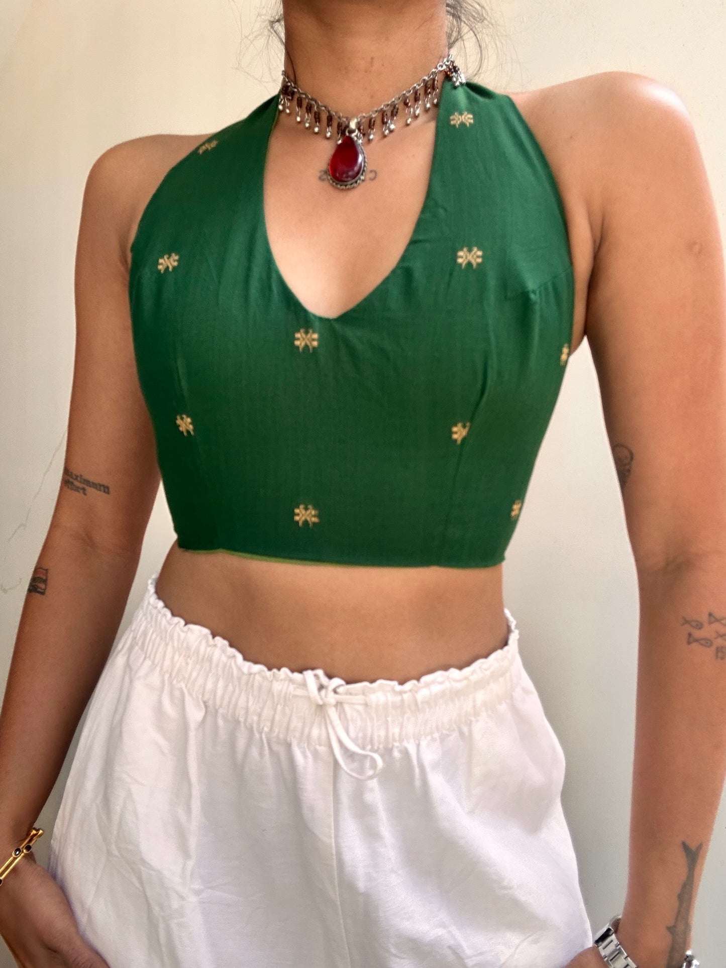 Heather: Dark Green Jamdani