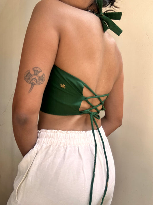 Heather: Dark Green Jamdani