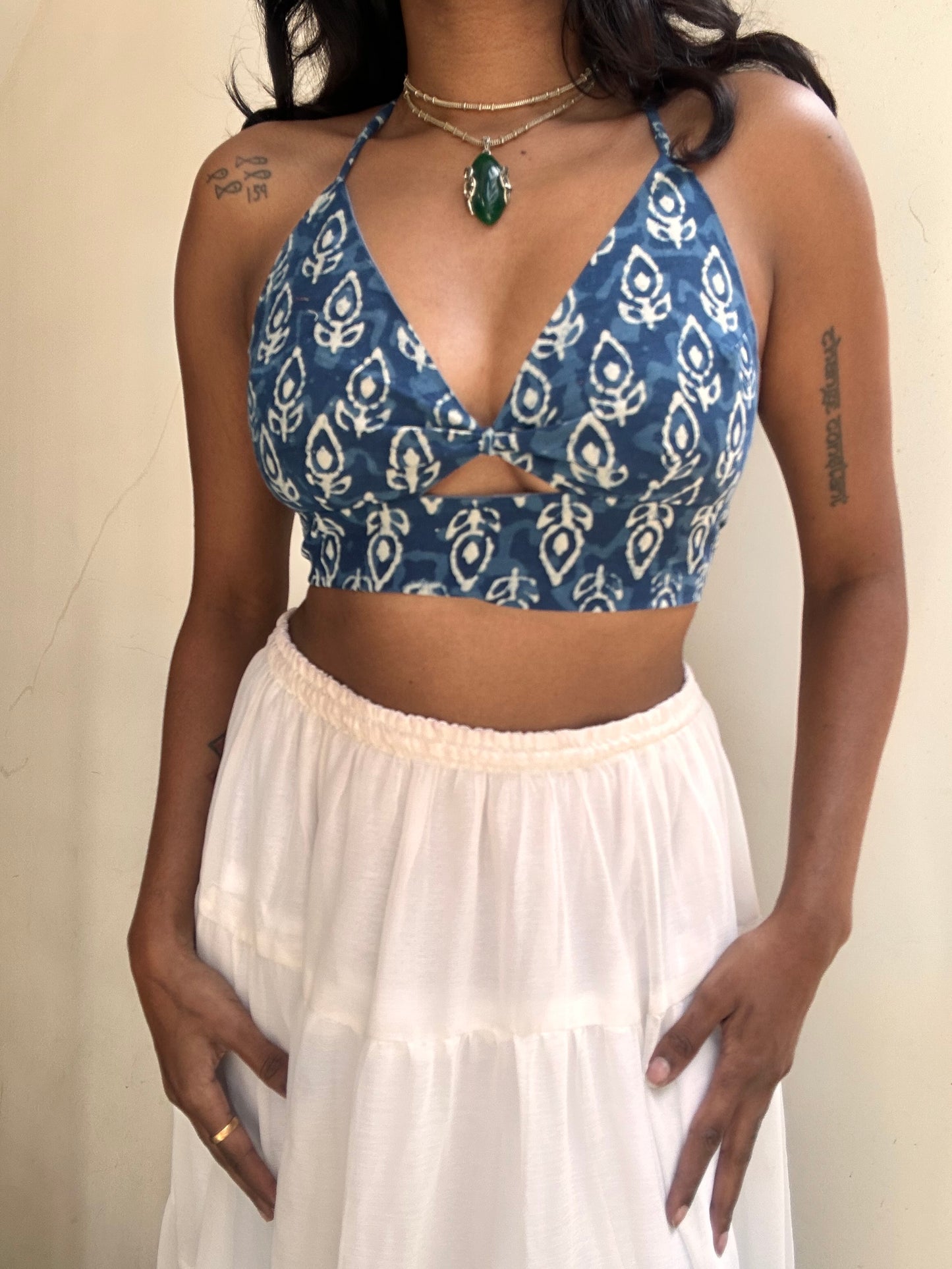 Bella: Indigo Plant Block Print