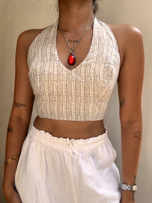 Heather: White Striped Batik