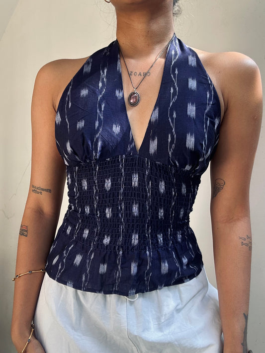 Preksha: Rich Blue double Ikat