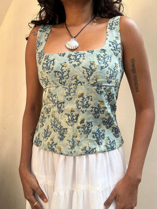 Gul: Light Blue Floral Batik