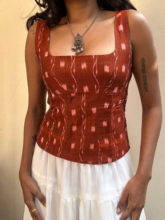 Gul: Rich Rust Orange Double Ikat