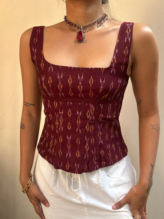 Gul: Rich Maroon Double Ikat