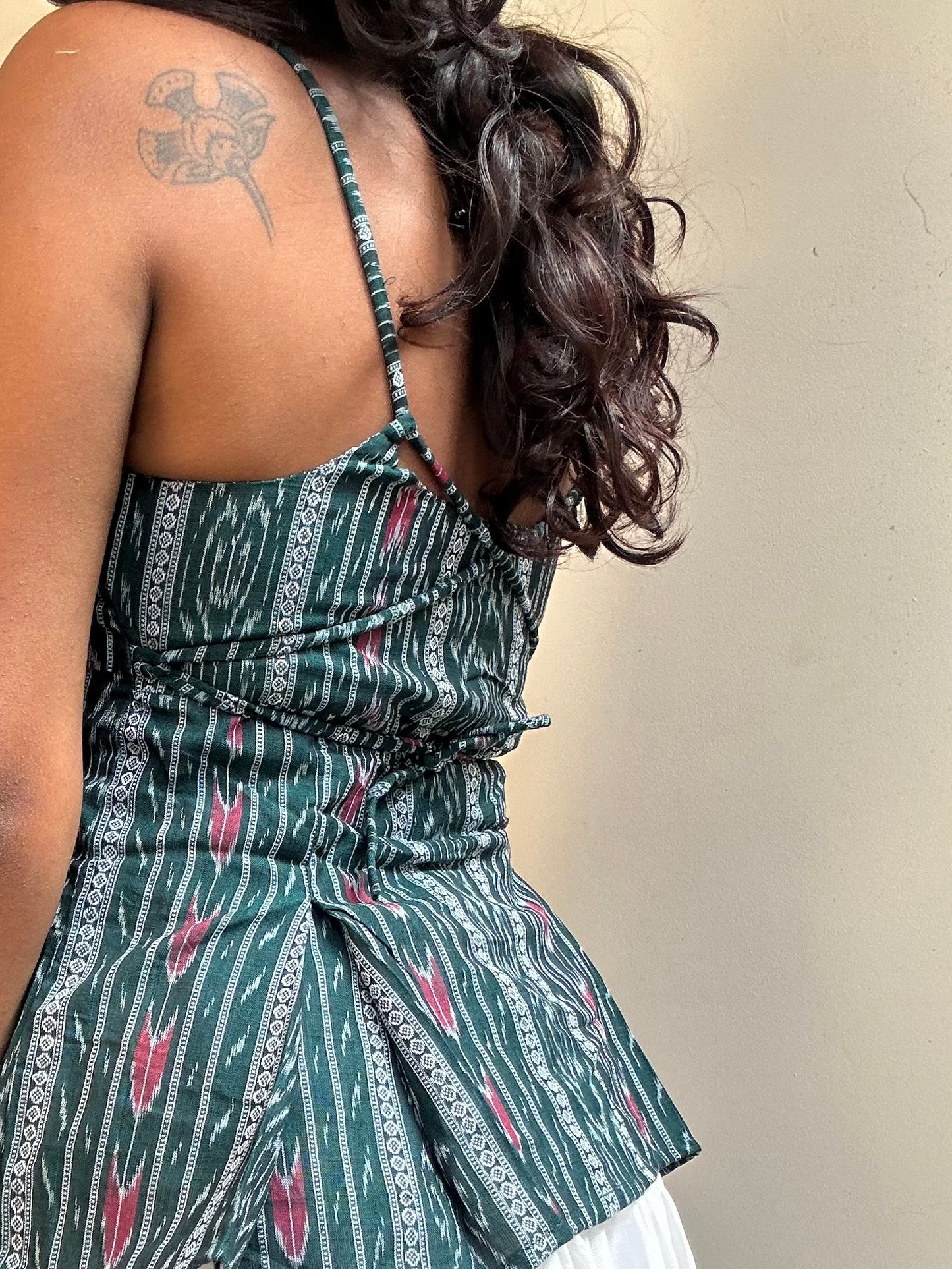 Delicia: Green Double Ikat Weave