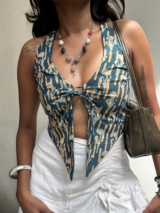 Titli: Blue Abstract Batik