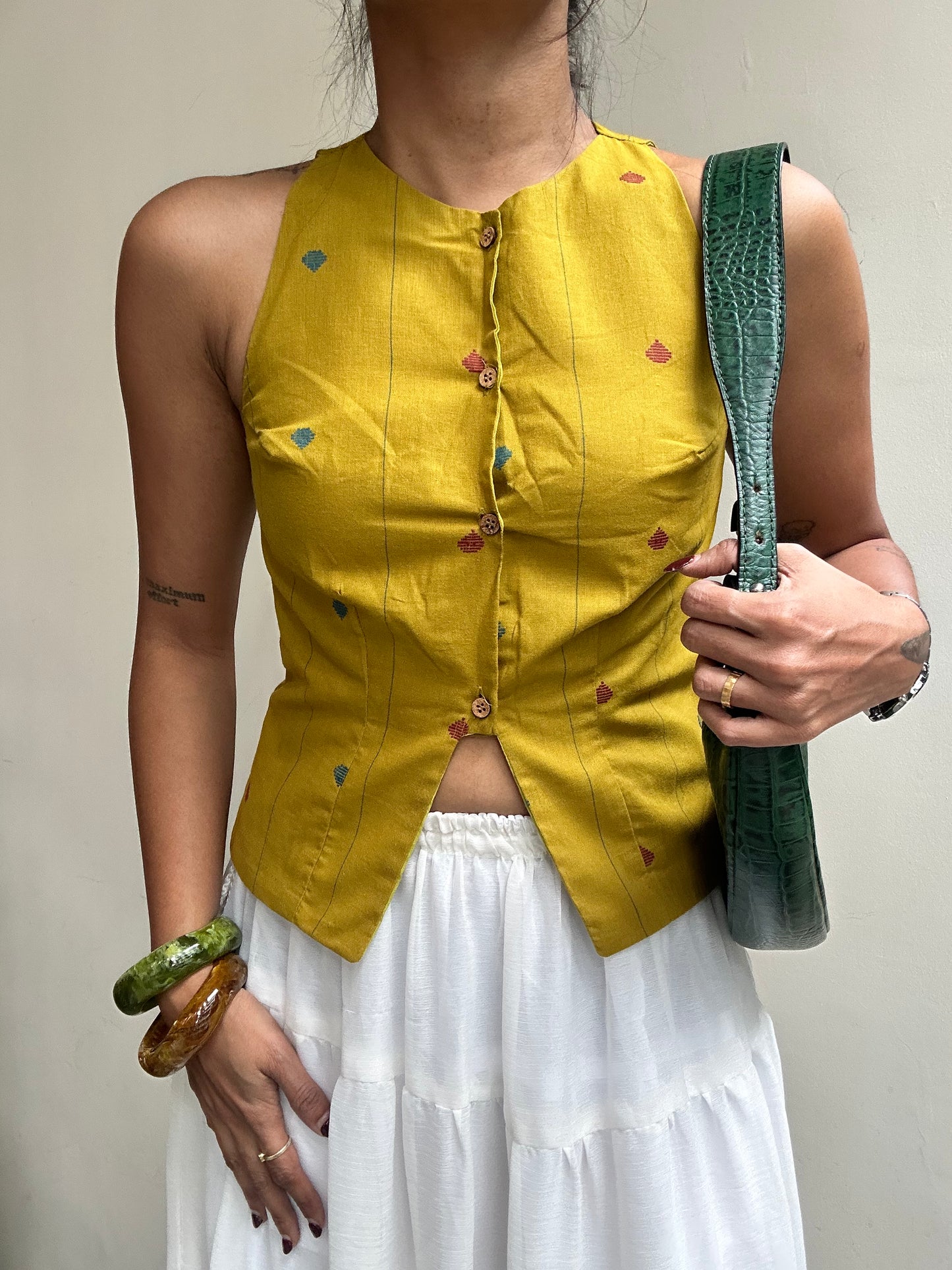 Naira: Mustard Jamdani