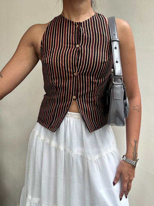 Naira: Black Striped Ajrakh 1