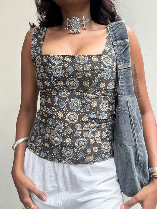 Gul: Dark Grey Ajrakh