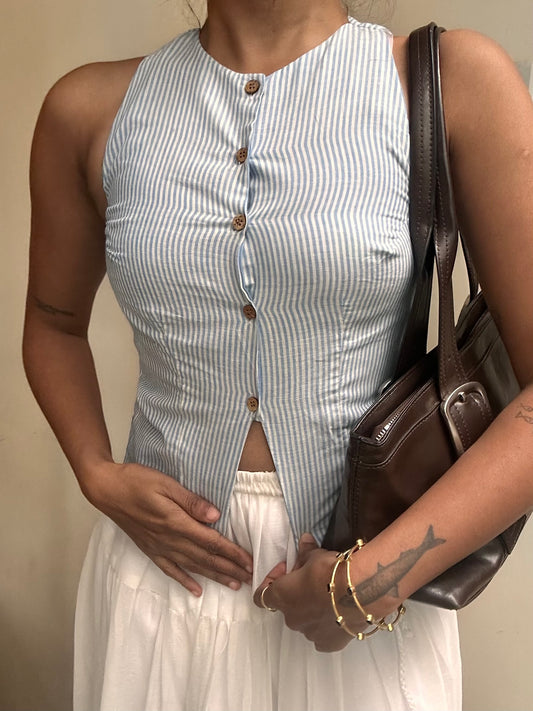 Naira: Pastel Blue Striped