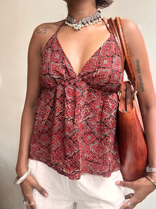 Tara: Red Geometric Ajrakh
