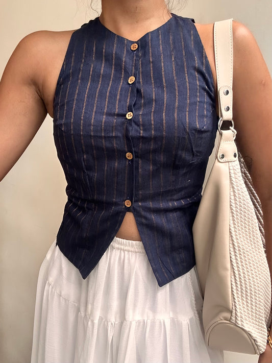 Naira: Navy Blue with Gold Stripe