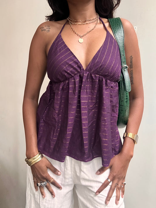 Tara: Rich Purple with Gold Stripe