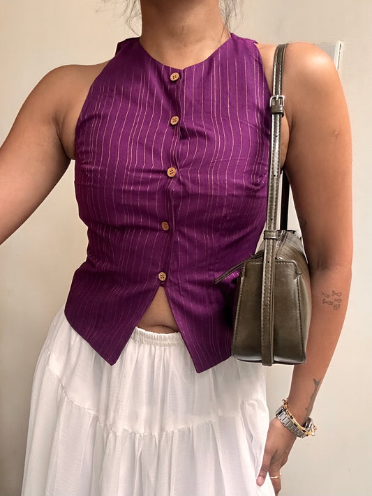Naira: Purple With gold stripes