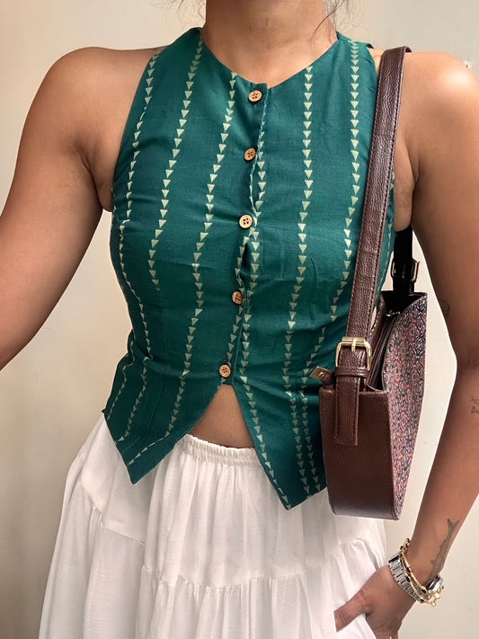 Naira: Teal Jamdani