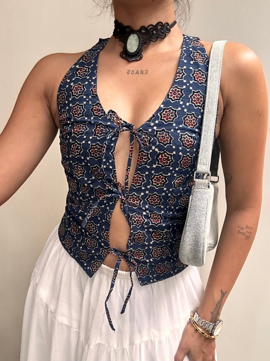 Kaira: Indigo Red Star Ajrakh