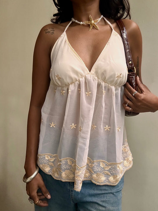Tara: Cream Georgette