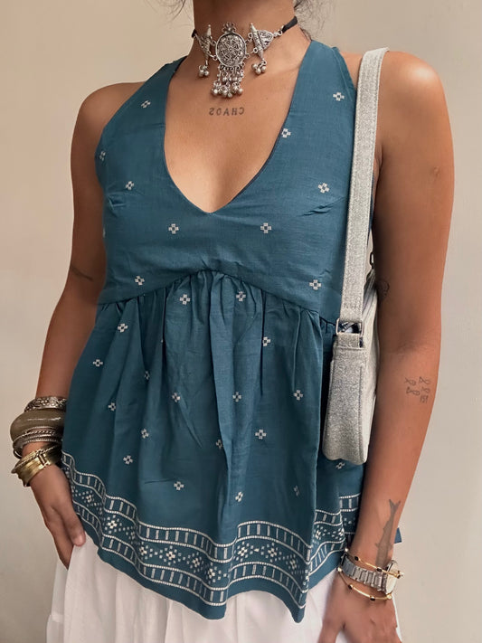 Geet: Ocean Blue Jamdani