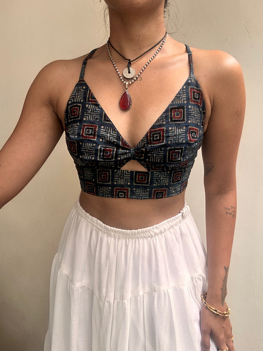 Bella: Indigo Square Geometric Ajrakh