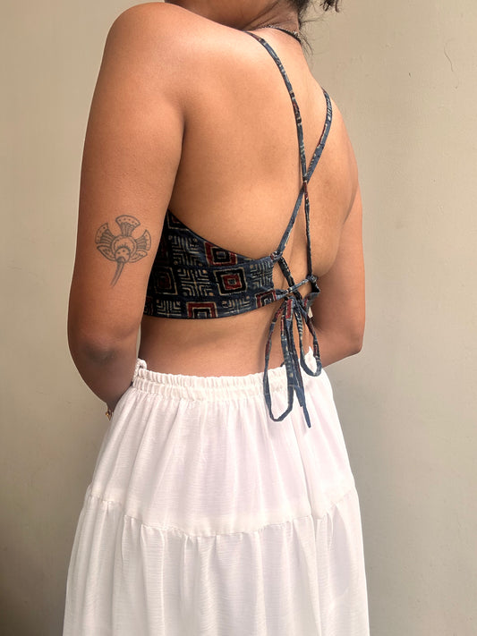 Bella: Indigo Square Geometric Ajrakh