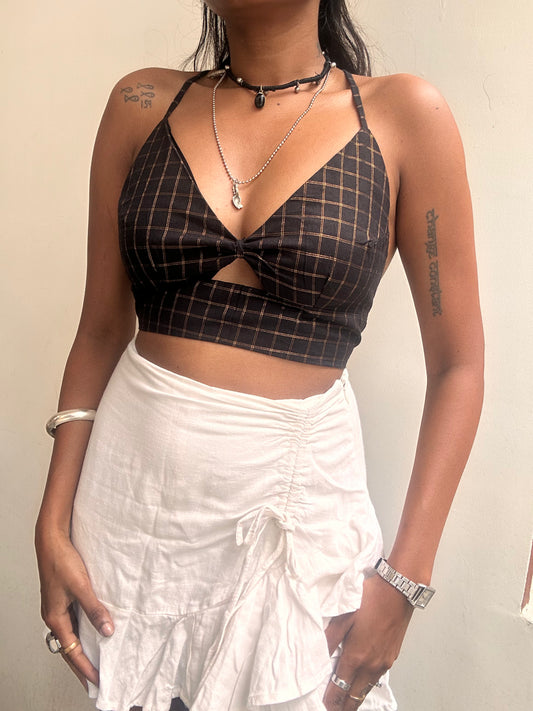 Bella: Black with Gold Chequered
